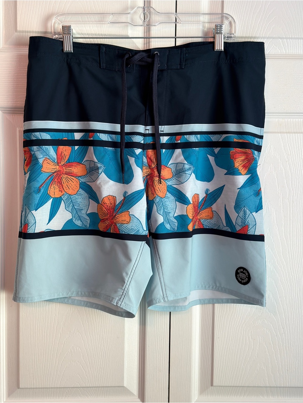 Ron Jon Surf Shop Men’s Blue Floral Print Board Shorts Size 34